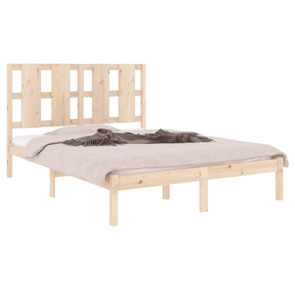 Bed Frame without Mattress 135x190 cm Solid Wood