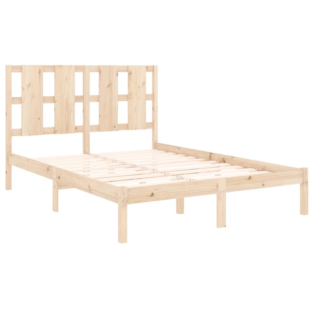 Bed Frame without Mattress 135x190 cm Solid Wood