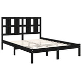 Bed Frame without Mattress Black 135x190 cm Solid Wood - Top-Down View