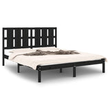 Bed Frame without Mattress Black 150x200 cm Solid Wood