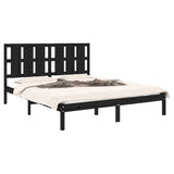 Bed Frame without Mattress Black 150x200 cm Solid Wood