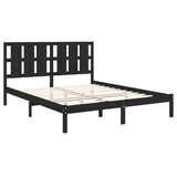Bed Frame without Mattress Black 150x200 cm Solid Wood