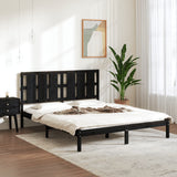 Bed Frame without Mattress Black 150x200 cm Solid Wood