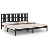 Bed Frame without Mattress Black 183x203 cm King Solid Wood