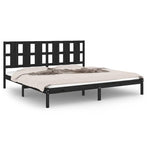 Bed Frame without Mattress Black 183x203 cm King Solid Wood
