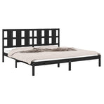 Bed Frame without Mattress Black 183x203 cm King Solid Wood