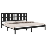 Bed Frame without Mattress Black 183x203 cm King Solid Wood - Side View