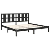 Bed Frame without Mattress Black 183x203 cm King Solid Wood
