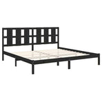 Bed Frame without Mattress Black 183x203 cm King Solid Wood