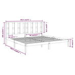 Bed Frame without Mattress Black 183x203 cm King Solid Wood