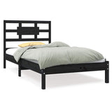Bed Frame without Mattress Black 90x190 cm Solid Wood