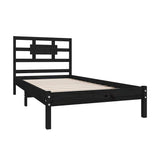 Bed Frame without Mattress Black 90x190 cm Solid Wood