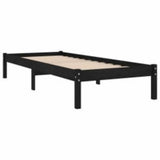 Bed Frame without Mattress Black 90x190 cm Solid Wood