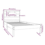 Bed Frame without Mattress Black 90x190 cm Solid Wood - Low Angle