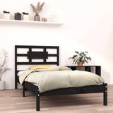 Bed Frame without Mattress Black 90x190 cm Solid Wood