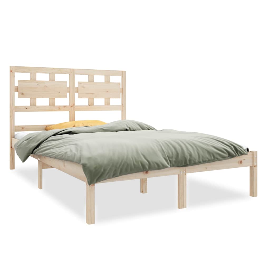 Bed Frame without Mattress 135x190 cm Solid Wood