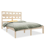 Bed Frame without Mattress 135x190 cm Solid Wood - Front View