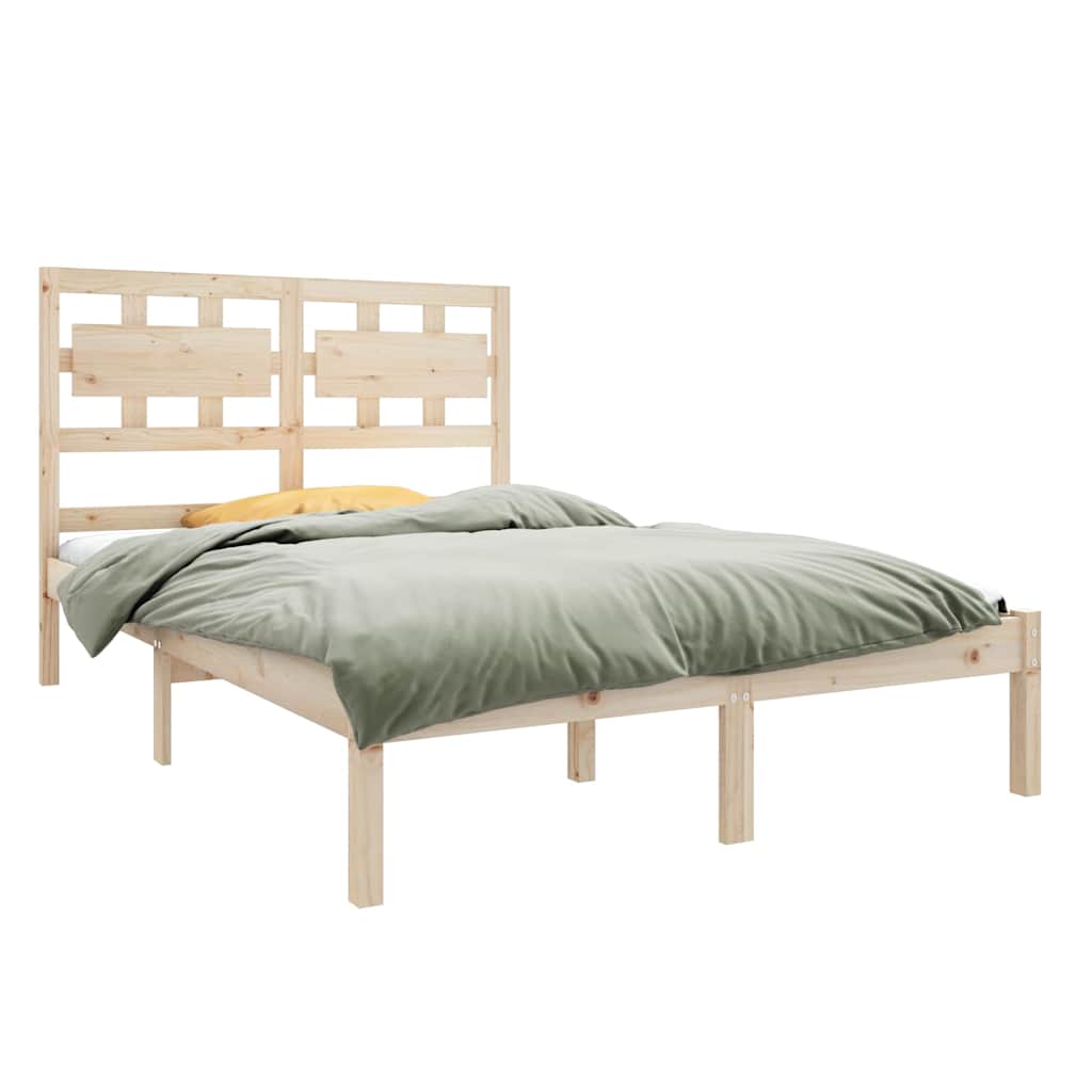 Bed Frame without Mattress 135x190 cm Solid Wood