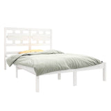Bed Frame without Mattress White 135x190 cm Solid Wood