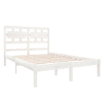 Bed Frame without Mattress White 135x190 cm Solid Wood