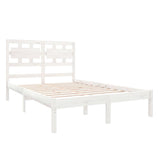 Bed Frame without Mattress White 135x190 cm Solid Wood - Top-Down View