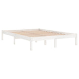 Bed Frame without Mattress White 135x190 cm Solid Wood - 45-Degree Angle