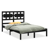 Bed Frame without Mattress Black 150x200 cm Solid Wood