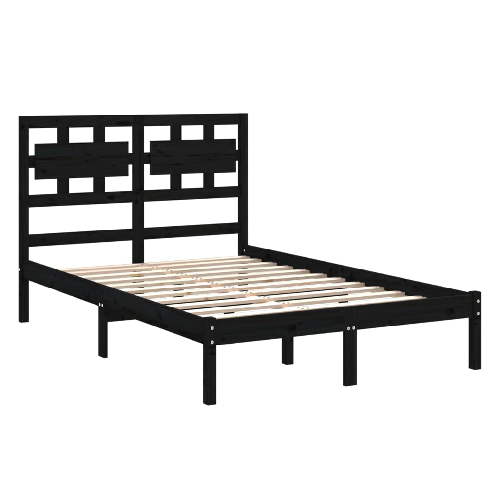 Bed Frame without Mattress Black 150x200 cm Solid Wood