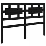 Bed Frame without Mattress Black 150x200 cm Solid Wood - Rear View