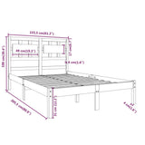 Bed Frame without Mattress Black 150x200 cm Solid Wood - Low Angle