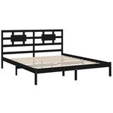Bed Frame without Mattress Black 183x203 cm King Solid Wood