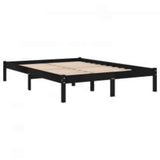 Bed Frame without Mattress Black 183x203 cm King Solid Wood