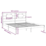 Bed Frame without Mattress Black 183x203 cm King Solid Wood