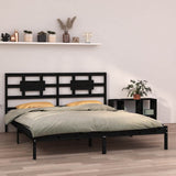 Bed Frame without Mattress Black 183x203 cm King Solid Wood