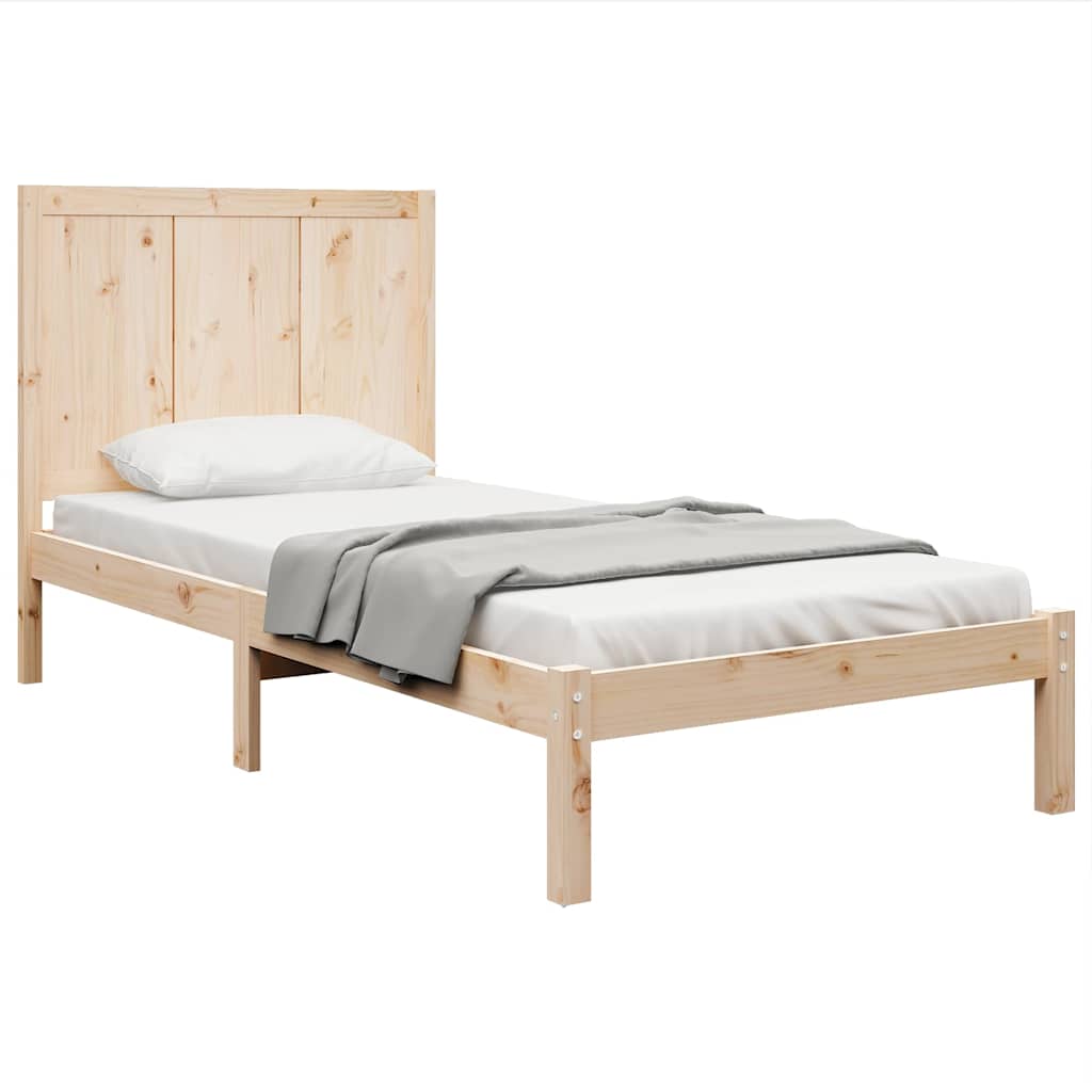 Bed Frame without Mattress 90x190 cm Solid Wood Pine