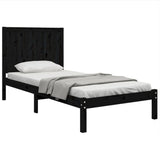 Bed Frame without Mattress Black 90x190 cm Solid Wood Pine