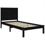 Bed Frame without Mattress Black 90x190 cm Solid Wood Pine
