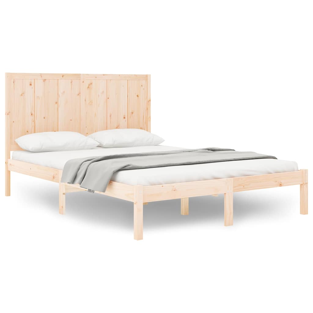 Bed Frame without Mattress 135x190 cm Solid Wood Pine