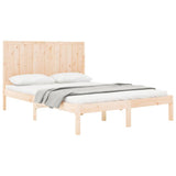 Bed Frame without Mattress 135x190 cm Solid Wood Pine - Side View
