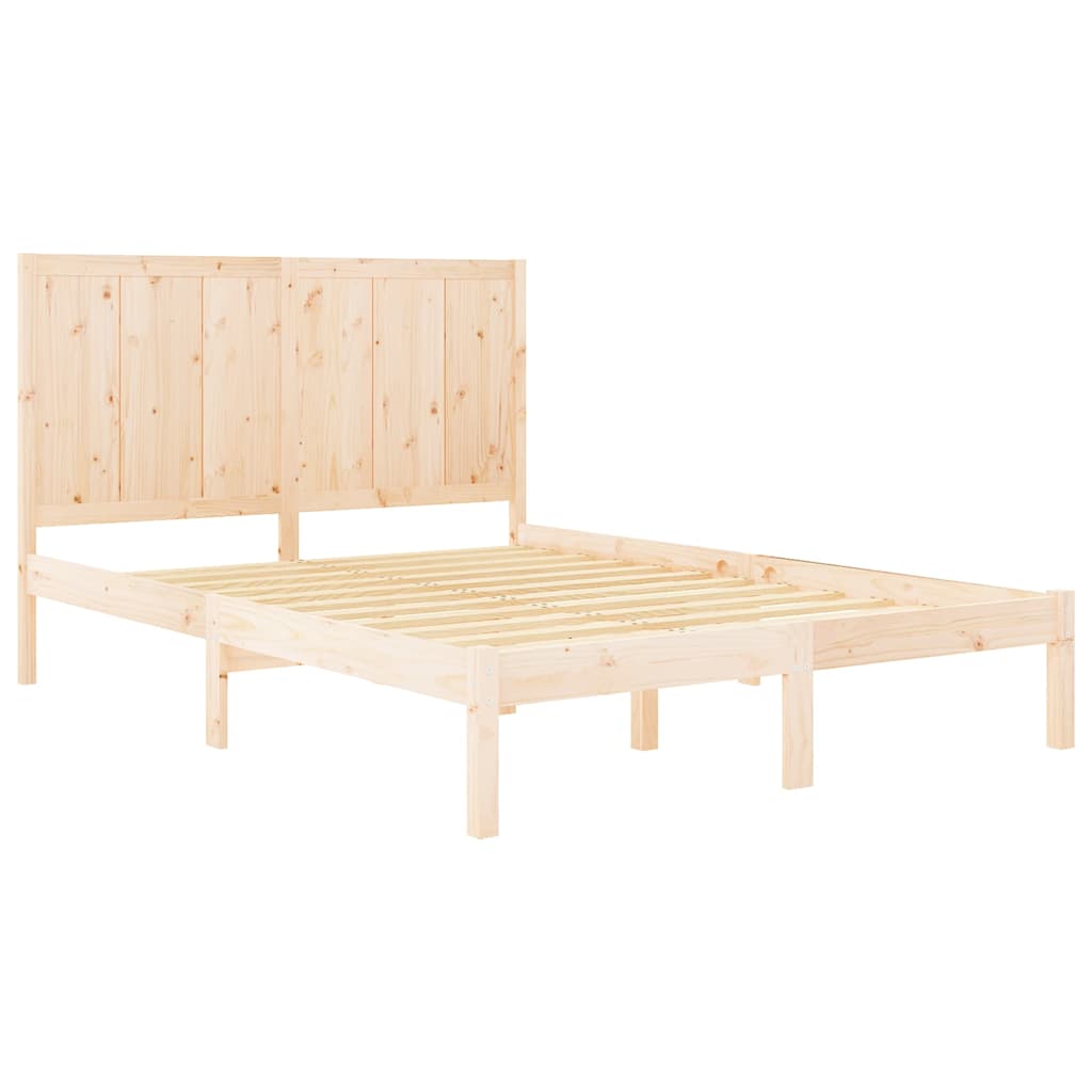 Bed Frame without Mattress 135x190 cm Solid Wood Pine