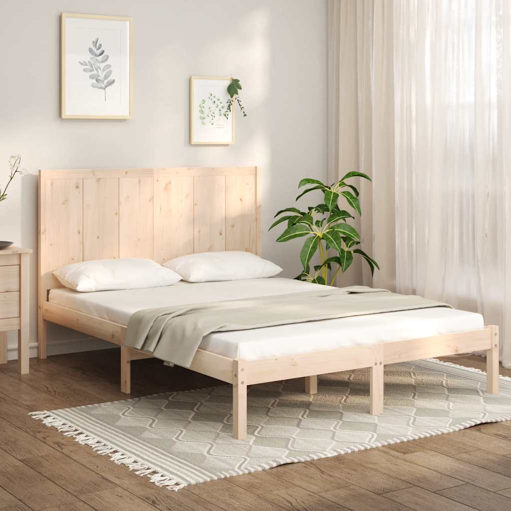 Bed Frame without Mattress 150x200 cm Solid Wood Pine