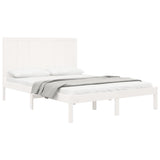 Bed Frame without Mattress White 150x200 cm Solid Wood Pine