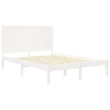 Bed Frame without Mattress White 150x200 cm Solid Wood Pine
