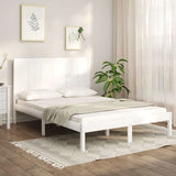 Bed Frame without Mattress White 150x200 cm Solid Wood Pine