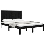 Bed Frame without Mattress Black 150x200 cm Solid Wood Pine