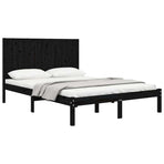 Bed Frame without Mattress Black 150x200 cm Solid Wood Pine