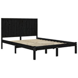 Bed Frame without Mattress Black 150x200 cm Solid Wood Pine - Top-Down View