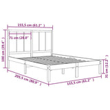 Bed Frame without Mattress Black 150x200 cm Solid Wood Pine