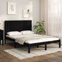 Bed Frame without Mattress Black 150x200 cm Solid Wood Pine