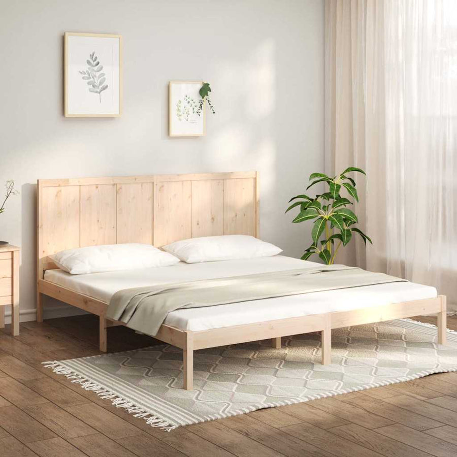 Bed Frame without Mattress 183x203 cm King Solid Wood Pine